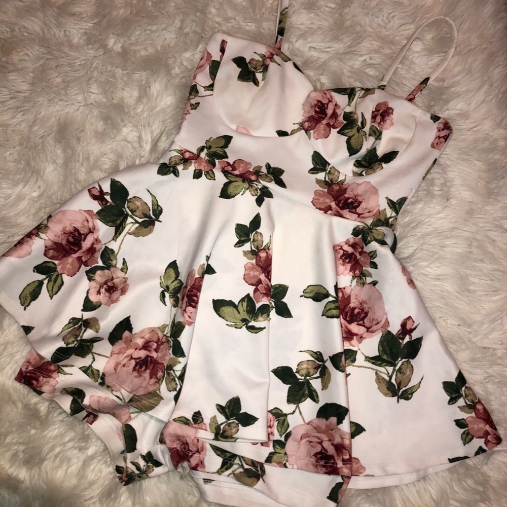 White Floral Romper
